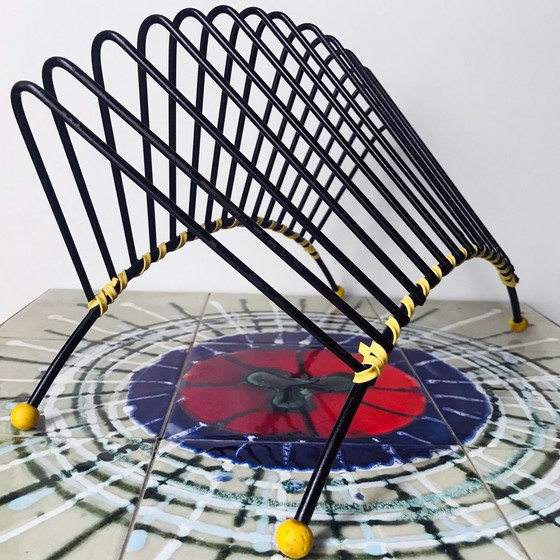 Image 1 of Opslag Vinyls Vintage - 33 RPM Houder - Gelakt Metaal - 1950