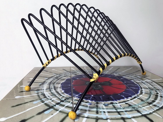 Image 1 of Opslag Vinyls Vintage - 33 RPM Houder - Gelakt Metaal - 1950