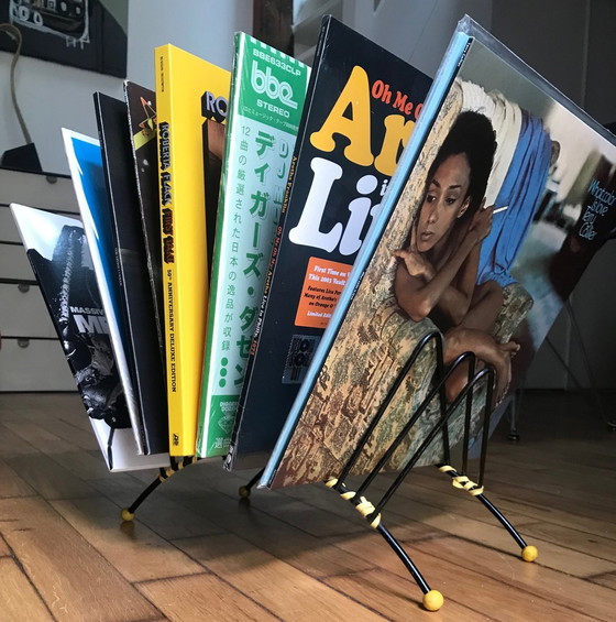 Image 1 of Opslag Vinyls Vintage - 33 RPM Houder - Gelakt Metaal - 1950