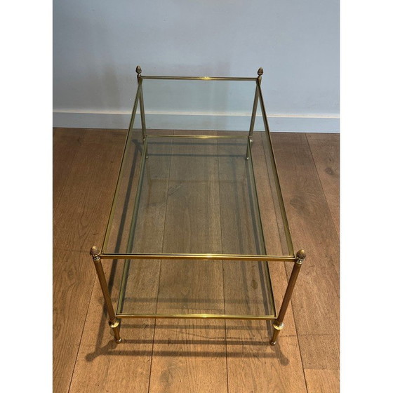 Image 1 of Vintage bronzen en messing salontafel voor La Maison Baguès, Frankrijk 1940