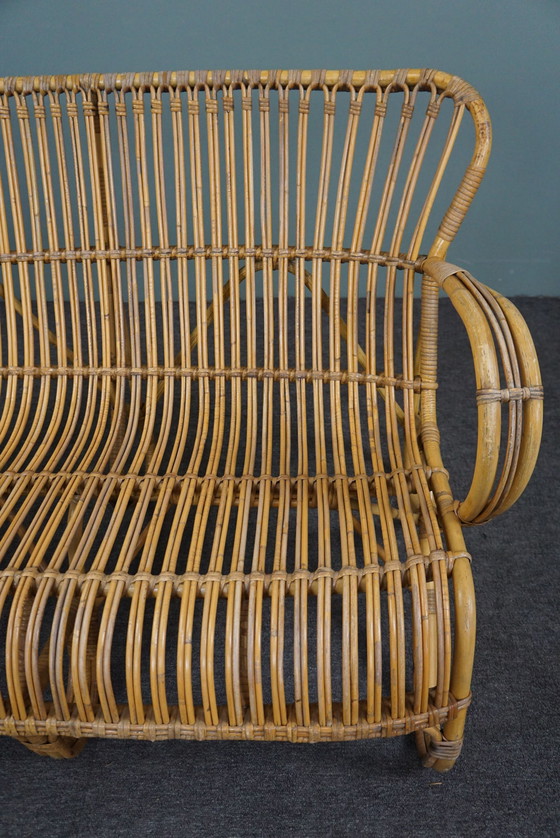 Image 1 of Midcentury rotan Belse 8, 2 zits bank, Dutch Design, 1950