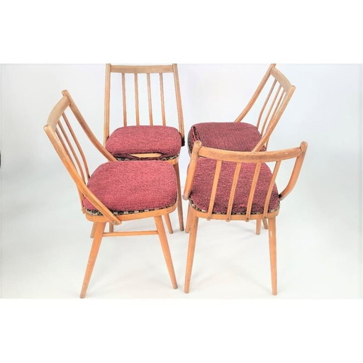Set van 4 vintage stoelen van Tatra, Tsjecho-Slowakije 1970