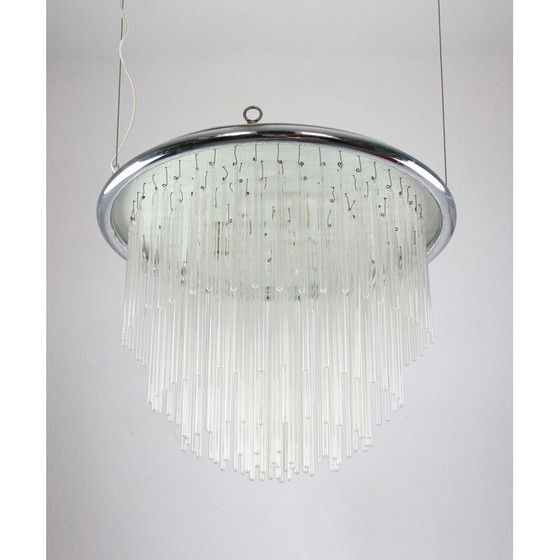 Image 1 of Vintage minimalistische handgeblazen glazen kroonluchter, 1970