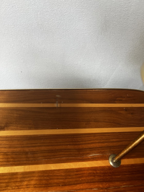 Image 1 of Plantentafel Etagiere Jaren 60 Hout Met Goudkleurige Details Op Ranke Pootjes