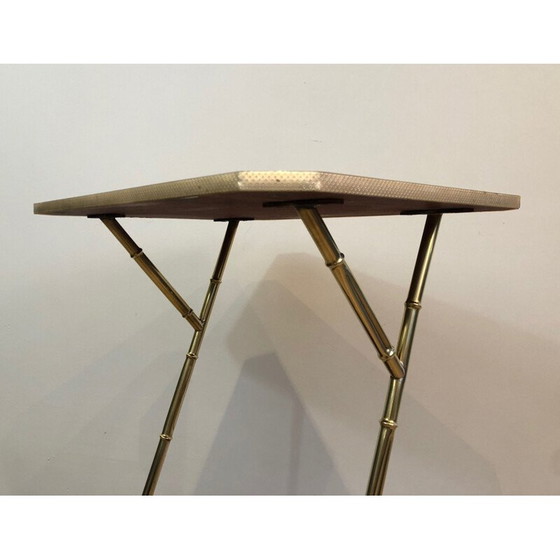 Image 1 of Vintage bolster van mahoniehout en verguld metaal, Frankrijk 1970