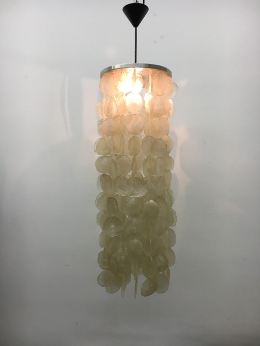 Capiz schelp vintage hanglamp, jaren 1970