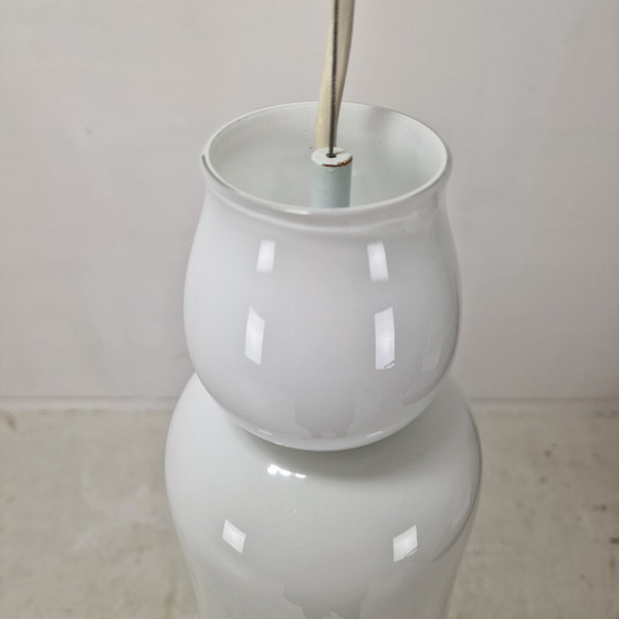 Image 1 of Anni Trenta Luce kroonluchter van Venini in wit Murano glas