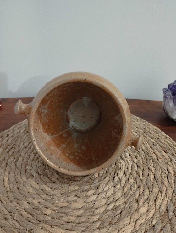 Image 1 of Grote Antieke Gelakte Aardewerk Pot - Authentiek en Vintage Deco