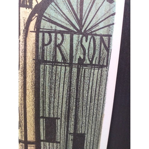 Vintage litho "Gevangenis" door Bernard Buffet voor Mourlot, 1967