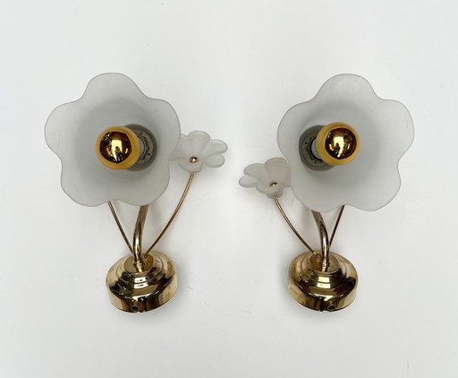 2x Vintage muurlamp bloem