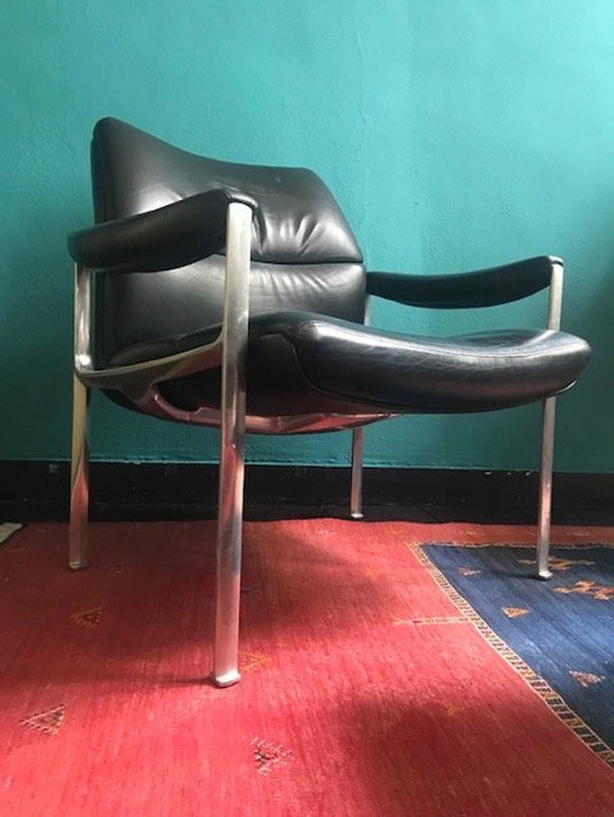 Image 1 of 2X Lederen Fauteuil Röder Söhne By Miller Borgsen