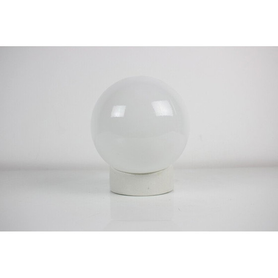 Image 1 of Vintage wandlamp van porselein en opaline glas, Tsjecho-Slowakije 1960