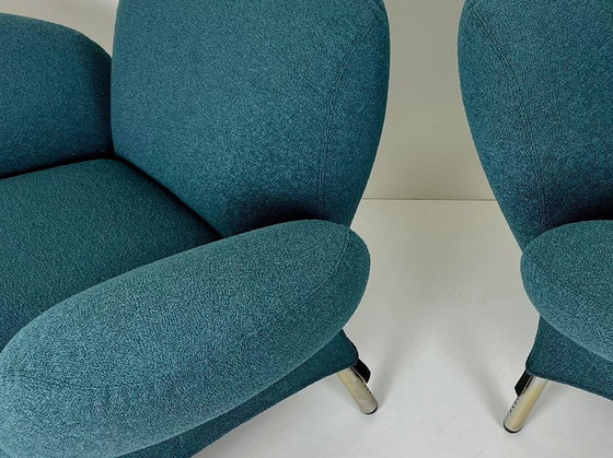 Image 1 of Van Der Berg, Bobo Fauteuils Met Petrol Bekleding