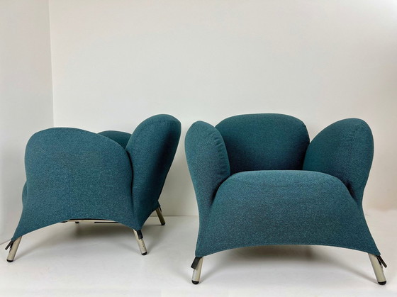 Image 1 of Van Der Berg, Bobo Fauteuils Met Petrol Bekleding