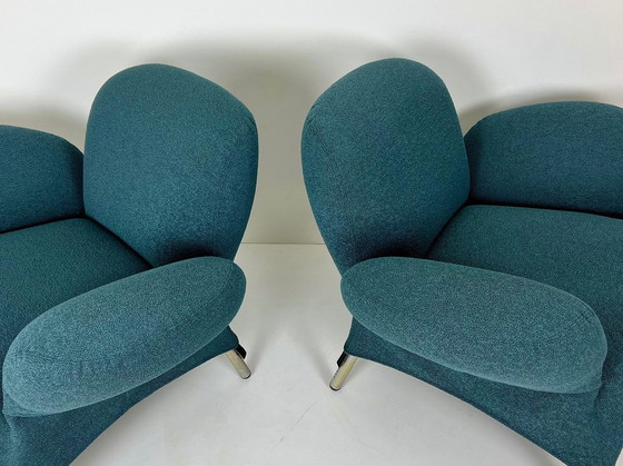 Image 1 of Van Der Berg, Bobo Fauteuils Met Petrol Bekleding