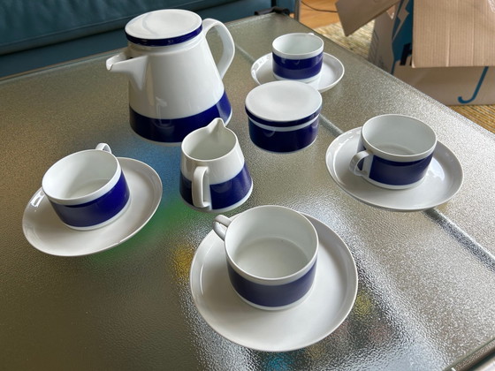 Image 1 of Koffieservies Mellita Wit Met Blauw