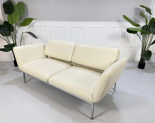 Brühl Roro Designer Leder Beige Sofa Bedbank