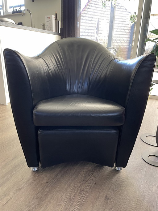 1X Leolux Sjamaan Fauteuil + Voetenbank