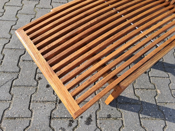 Image 1 of Tribu Teak Ligbed Met Wielen En Traploos Verstelbare Rugleuning