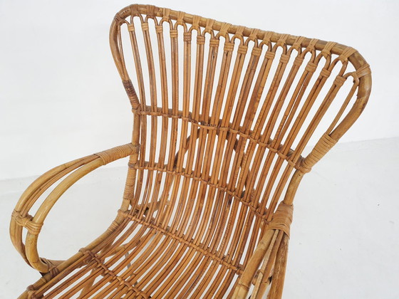 Image 1 of Rotan fauteuil uit het midden van de eeuw