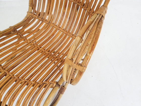 Image 1 of Rotan fauteuil uit het midden van de eeuw