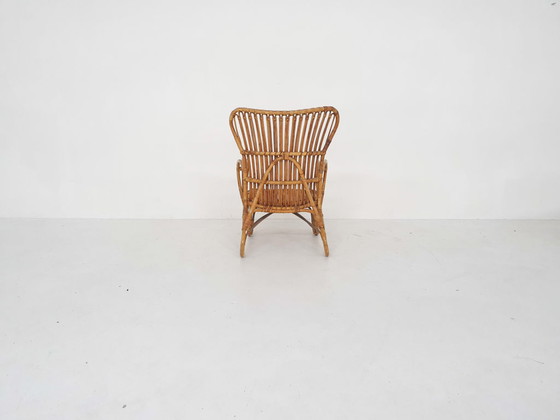 Image 1 of Rotan fauteuil uit het midden van de eeuw