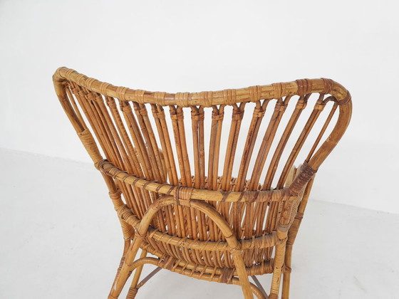 Image 1 of Rotan fauteuil uit het midden van de eeuw