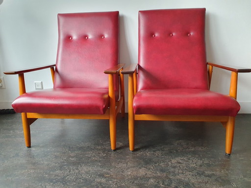 2x Vintage Mid Century Fauteuils