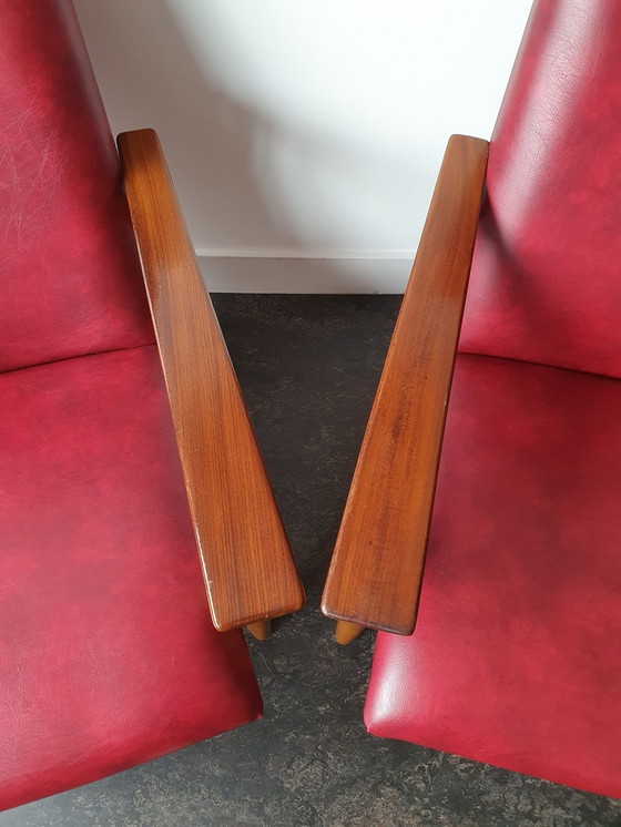 Image 1 of 2x Vintage Mid Century Fauteuils