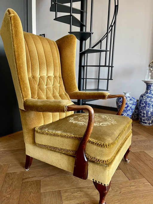 Vintage Wing-Back Loungestoel