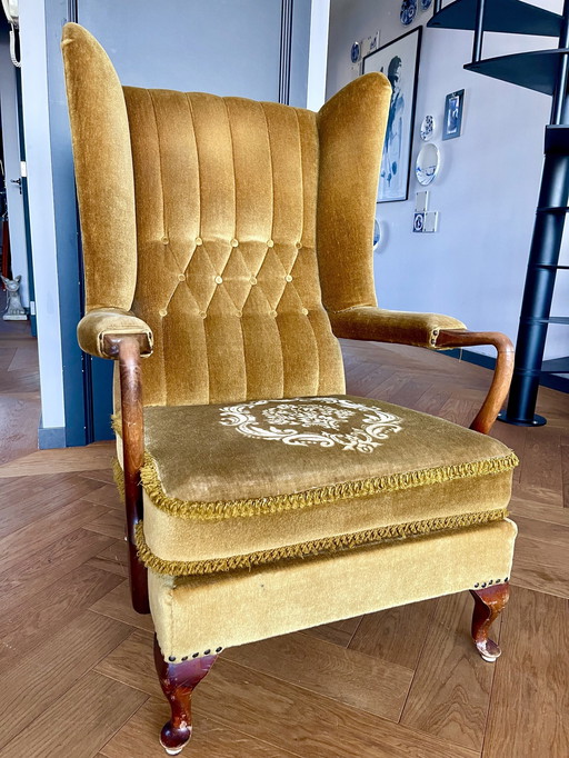 Vintage Wing-Back Loungestoel