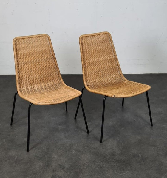 Image 1 of Vintage basket chairs , set 2 stuks 