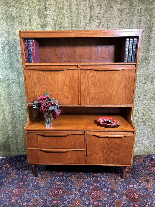 Mid century retro vintage teak kast bureau cocktail 1960