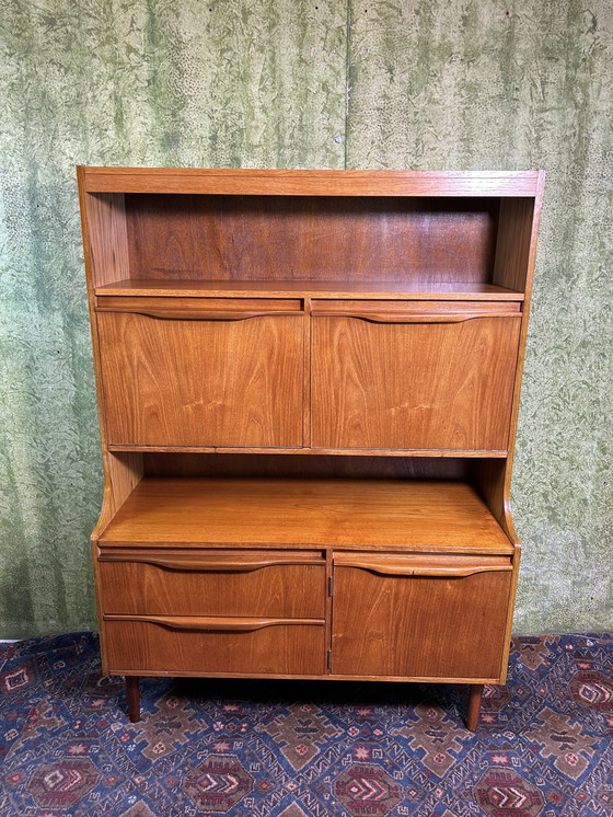 Image 1 of Mid century retro vintage teak kast bureau cocktail 1960