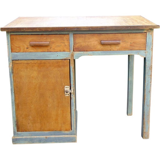 Vintage houten bureau, jaren 1940