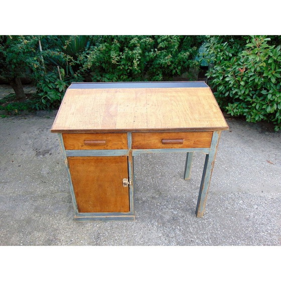 Image 1 of Vintage houten bureau, jaren 1940