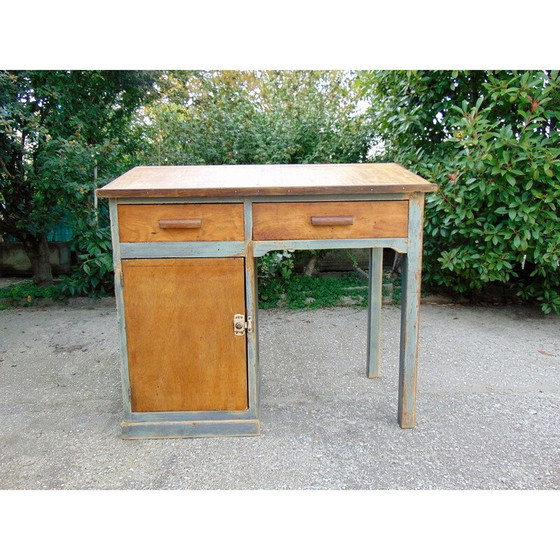 Image 1 of Vintage houten bureau, jaren 1940