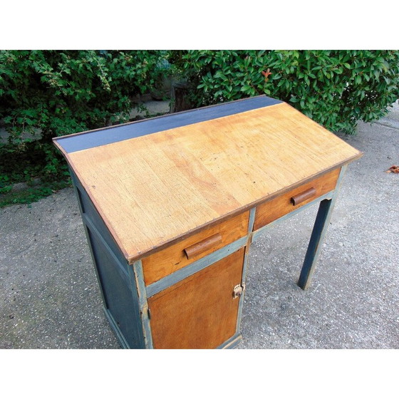 Image 1 of Vintage houten bureau, jaren 1940