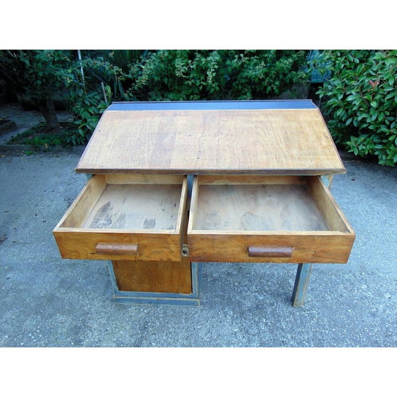 Image 1 of Vintage houten bureau, jaren 1940