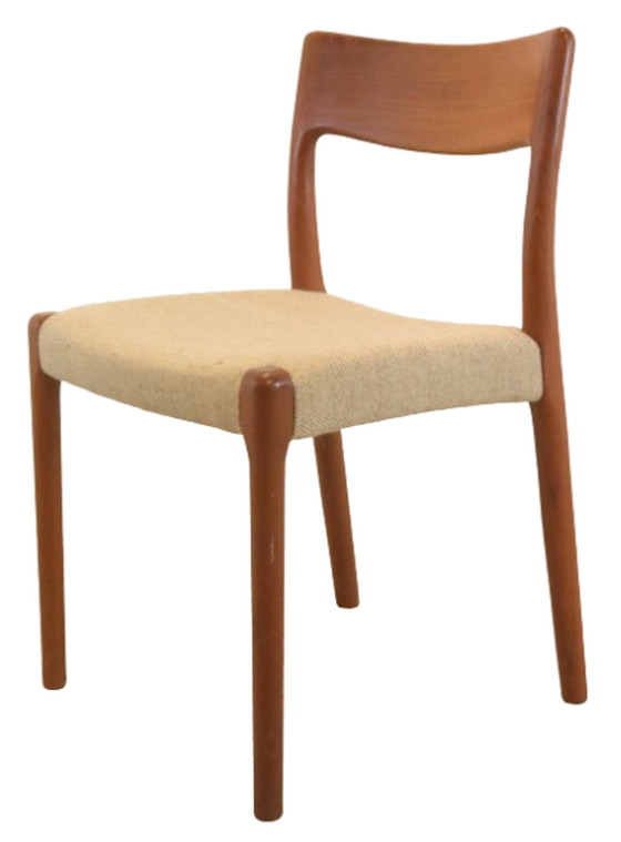 Image 1 of 4x Deense eetkamerstoel stoelen 'Borup' vintage