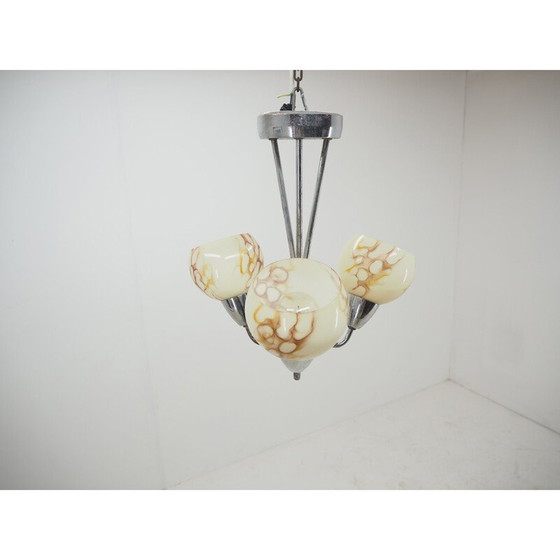 Image 1 of Vintage Art Deco kroonluchter in chroom, Tsjecho-Slowakije 1930