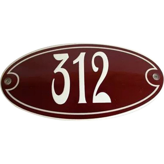 Image 1 of Vintage geëmailleerd straatnaambordje nummer 312 van TopEmaille