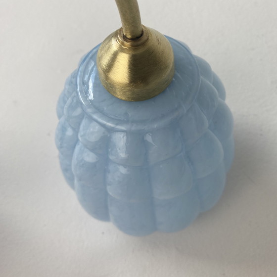 Image 1 of Antiek Clichy Vintage Glazen Zwanenhals Wandlamp