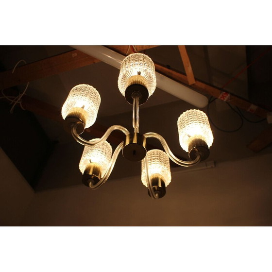 Image 1 of Lustre vintage en verre de Kamenický Šenov, Tsjécoslovaquie 1970