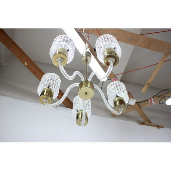 Image 1 of Lustre vintage en verre de Kamenický Šenov, Tsjécoslovaquie 1970