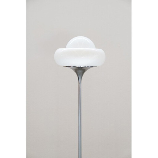 Vintage chromen metalen vloerlamp door Harvey Guzzini voor Guzzini, Italië 1960