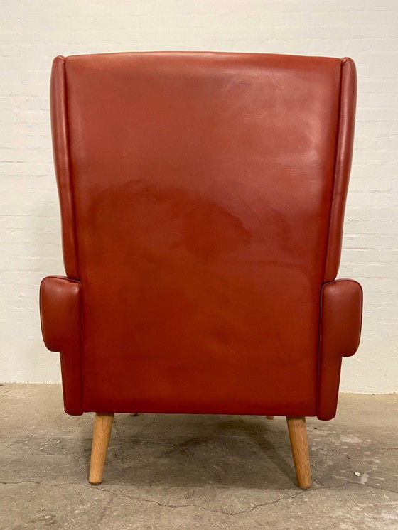 Image 1 of Vintage Retro Deense Mid Century Svend Skipper Cognac Leren Clubfauteuil jaren 60