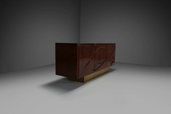 Image 1 of Sculpturaal Gebogen Houten Dressoir