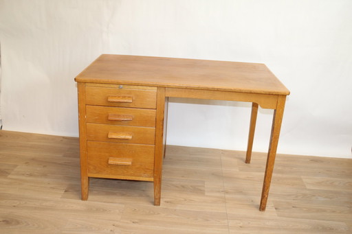 Vintage Scandinavisch Eiken Bureau 1960 Zweden