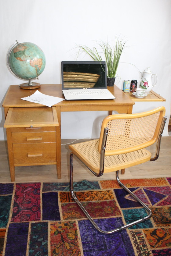 Image 1 of Vintage Scandinavisch Eiken Bureau 1960 Zweden